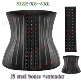 XXXS-6XL 25 Steel Bone Waist Trainer för kvinnor Korsett Cincher Body Shaper Gördeltrimmer med stålben och förlängare T220805