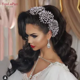 Headpieces Youlapan HP437 Fashion Bridal pannband Rhinestone Princess Tiara Wedding Hair Accessories Bruden Ornament Pageant Headdressheadpi