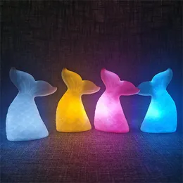 Luci notturne Cartone LED Coda di pesce Luce decorativa Protezione degli occhi Lampada da comodino Regalo per bambini per la decorazione di animali