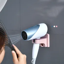 Multifunktionella stansfria hårtork rack luftkroppar krokar rack toalett badrum väggmonterad förvaring hårtork