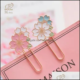 Bookmark Desk Accessories Office School Supplies Business Industrial 2Pcs Cherry Blossoms Paper Clip Promotional Gifts Kawaii Stationery M