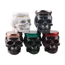 Latest Smoking Colorful Skull Shape Zinc Alloy Dry Herb Tobacco Grind Spice Miller Grinder Crusher Grinding Chopped Hand Muller Cigarette Holder DHL Free