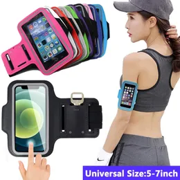Phone Holder Armband Case For iPhone 13 Pro 12 11 X XR Xs Max Samsung S21 Universal Gym Armbands Outdoor Running Sports 4.7-7 inch
