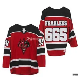 Thr 202020insane Clown Posiada Nieustraszona Fred Fury Red White Black Hockey Jersey Dostosuj dowolny numer i nazwy koszulki