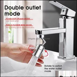 720 Rotation Tap Aerator Splash Proof Filter Faucet Swivel Movable Saving Water Replacement Bathroom Kitchen Hole Fauce Drop Delivery 2021 S