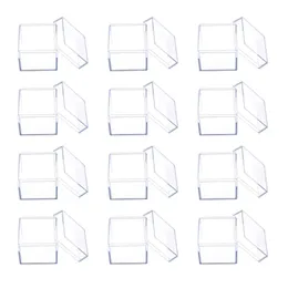 Gift Wrap 12pcs Clear Acrylic Square Cube Candy Box Treat Boxes Containers For Wedding Party Baby Shower Favors Packaging CaseGift