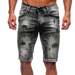 Sommarmärke Mens Jeans Denim Shorts Cotton Cargo Shorts Big Pocket Loose Baggy Wide Leg Embroidery Beach Boardshort 220627