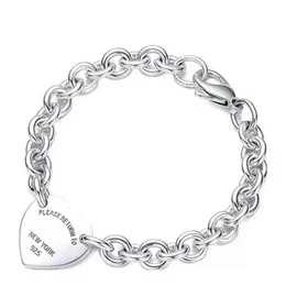 Charm Armbands armband för kvinnor 925 Sterling Silver Heart-Shaped Pendant O-formad kedja Högkvalitativ lyxvarumärke Jycken Girl Girlate Co G220510