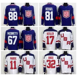 كأس VIPCEOWORLD 2016 TEAM USA Hockey Jerseys US 11 Zach Parise 88 Patrick Kane 81 Phil Kessel 32 Jonathan Quick 67 Max Pacioretty 17 Ryan Kesler