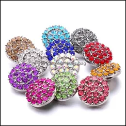 Clasps السنانير الجملة راينستون مملوءة 18 ملم زر Clasp Clasp Metal Round Charms لاستقرار نتائج المجوهرات الموردين Dr Bdesybag Dhynk