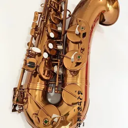 Klassisk tenorsaxofon Mark 6 Mässing Tenor B Tone Saxofon Kaffe Guld Performance-klass Woodwind med tillbehör