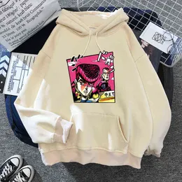 90 -talets söta jojo bisarra äventyrs hoodie japanska anime män/kvinnor roliga tröja harajuku tecknad hiphopkläder hane huva y220713