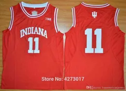 Mens Hoosiers 11 Isiah Thomas Jersey Erkekler Takımı Kırmızı Renk Beyaz Thomas College Basketbol Formaları Dikişli Satış NCAA