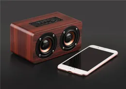 W5 Bluetooth Hoparlör Kırmızı Ahşap Tahıl BT 5.0 Çift Lowerspeakers Süper Bas Subwoofer Mic 3.5mm Aux-in TF Kart