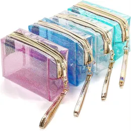 Bolsa de PVC transparente Mulheres Mulheres Viagem Bolsas de maquiagem à prova d'água Clear Make Up Bolsa Baça de lavagem de lavagem de banheira para mulheres meninas