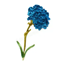 Fashion Carnation Flower Brooches Gifts for Women Alloy Lapel Pin Weddings Party Jewelry Corsage Clothing Accessories