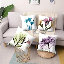 Cuscino/cuscino decorativo fodera per cuscino quadrato stampa floreale divano per auto sedia da ufficio semplice ornamento per la casa cuscino/decorativo