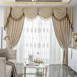 Curtain for Living Room Simple Bedroom Thick Embroidered Yarn Highend Fabric Hollow Cord Embroidery Shading Dining Room Bedroom 220511