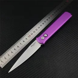Specialfärg! The Purple Protech 920/3407 Godfather Folding Knife Flipper Tactical Automatic Knifes Outdoor Survival UT85 Pocket Knives PT1718 2203 MP5 CQC7