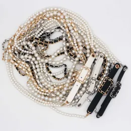 2022 Cintura a catena di perle di lusso classiche Nuovi accessori per abiti da donna Cintura sottile con fibbia ad ardiglione