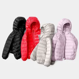 Kids Clothing 2022 New Teen Winter Wear Kids Light Down Jacket Boys And Girls Korean Style Jacket Hooded Warm Outerwear J220718