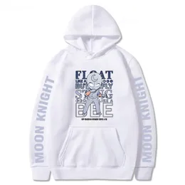 Męskie bluzy bluzy księżyc Knight Hoodie Owczesna bluza kreskówka retro polar jesienna zima casual unisex z kapturem hara z kapturem z kapturem