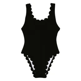 Women's Swimwear Sexy Women Scalloped Textured Fan-shaped One-piece Swimsuit Solid Color Push Up Padded Beach Swimming Suit