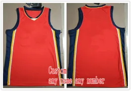 Drukowane Złote State Niestandardowe DIY Design Koszulki Koszykówka Dostaci Mundury Zespół Drukuj Spersonalizowane Dowolne Nazwa Numer Męskie Kobiety Dzieci Youth Boys Red Jersey