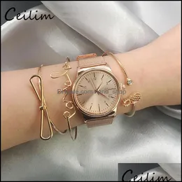 Braccialetti Bangle Gioielli Donna Ragazza Bowknot Pine Vintage Gold Color Chic Bella Brillante Strass Braccialetti Regali Goccia all'ingrosso regolabile