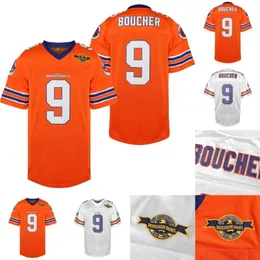 Mit Herren The Waterboy Movie Jersey #9 Bobby Boucher 100 % genähte Retro-Fußballtrikots Weiß Orange Schneller Versand S-XXXL