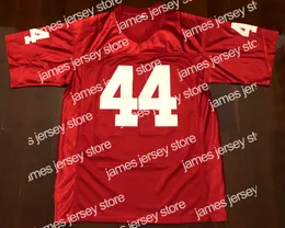 Novo Retro Forrest Gump #44 Tom Hanks Movie Men's Football Jersey costurou Red S-3xl High Quality