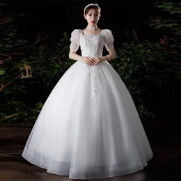 Other Wedding Dresses Puff Sleeve Dress Vestidos De Novia 2022 Princess Gown Lace Sequins Simple Bridal Custom Made