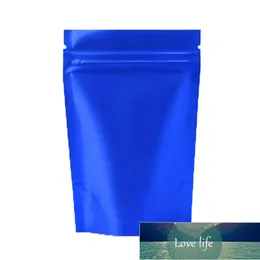 100Pcs/Lot Matte Blue Aluminum Foil Food Packag Bag Stand Up Zip Lock Reusable Reclosable Candy Nuts Dried Fruit Snacks Coffee