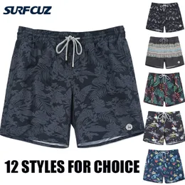 Surfcuz Mens Quick Dry Swim Swrunks Печатные пляжные шорты с сетчатой ​​купальники купальники для купальных костюмов для мужчин 220505