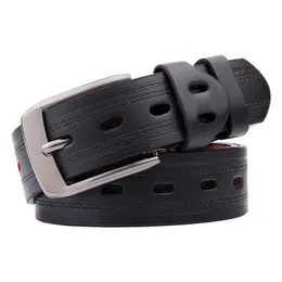 Bälten Man Retro Casual Fashion Belt Buckle Jeans Leather Business Formal Cowboy Luxury High-Quality Top Designer Märke för män