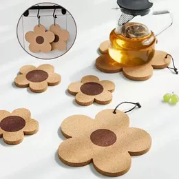 Anti Scald Lovely Simple Personality Pad Bowl Pads Cork Coaster Ins Can Hang Flowers Heat Isolation Coaster Kök Tillbehör