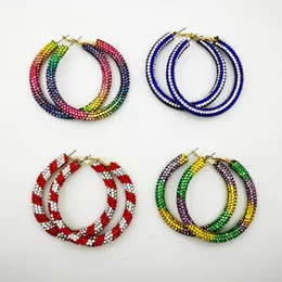 Hoop Huggie Rainbow kleurrijke strass Crystal Earring voor vrouwen en meisjes feest geschenk juwelen accessoireshoop