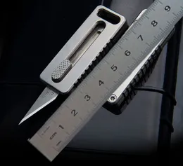 1pcs высшее качество EDC Pocket Knife Высокоуглерое стальное сатиновое лезвие TC4 Титановое сплаво