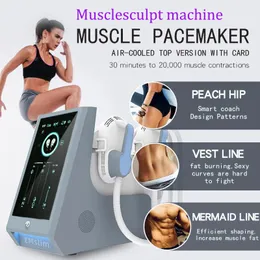 Musclesculpt 4 de alta potência lida com hiemt e rf emslim neo slimming machine 7 tesla muscular escultura muscular treinador corpo moldando peso de peso de beleza equipamento de salão