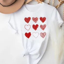 T-tröjor Kvinnor trend akvarell kärlek vår sommar valentins dag 90s kläder grafisk t-shirt Top Lady Print Kvinna Tee T-shirt Kvinnors