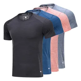 Wysokiej jakości T Shirt dla mężczyzn z krótkim rękawem t-shirty do biegania Fitness szybkoschnące ubrania treningowe ćwiczenia siłownia koszulki sportowe topy 220429