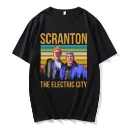 الرجال القمصان مكتب dunder mifflin دوايت التلفزيون عرض scranton بلايز الذكور العلامة التجارية رجل خمر القطن الزى فريد قمم المتضخم تي شيرت