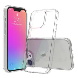 Anti-Scrath transparent kristallklara fall för iPhone 13 Pro Max 12 11 XR X XS 8 7 Plus 6 hårda telefonomslag FUNDA