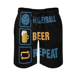 Shorts masculinos Cerveja de vôlei Repita os bolsos masculinos de surf esportivos de praia e lifes de malha de malha