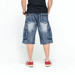 Jeans da uomo Moda Casual Larghi Abiti corti Pantaloncini di jeans estivi Pantaloni a gamba larga da uomoUomo