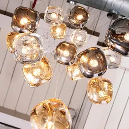 Modern art crystal chandelier lamp for stair long cristal ball living room hang lamp led design kitchen island home decor light fixtu