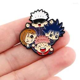 Pinos broches dz1960 jujutsu kaisen esmalte gojo satoru crachá mochila sacos decoração lapela jóias crianças amigos presentes de aniversário seau22