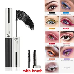 9 färger 4D Fiber Lash Mascara Eye Makeup ögonfransar Kam Tjockare curling Volumiserande fransar Förlängande vattentätt Pudaier -märke