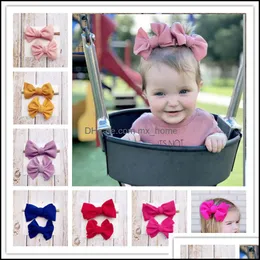 Accessori per capelli New Europe Neonate Big Bow Fascia Hhair Clip Bambini Bowknot Hairband And Barrette 2Pcs Set Bambini Bandana Mxhome Dhrks