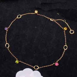 Fashion Chains New designed colored diamonds letter women necklace bracelet holiday style ladies Designer Jewelry